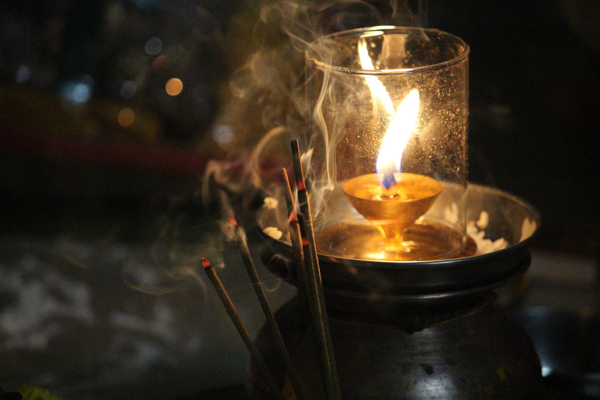 Scented candles add to the festive mood