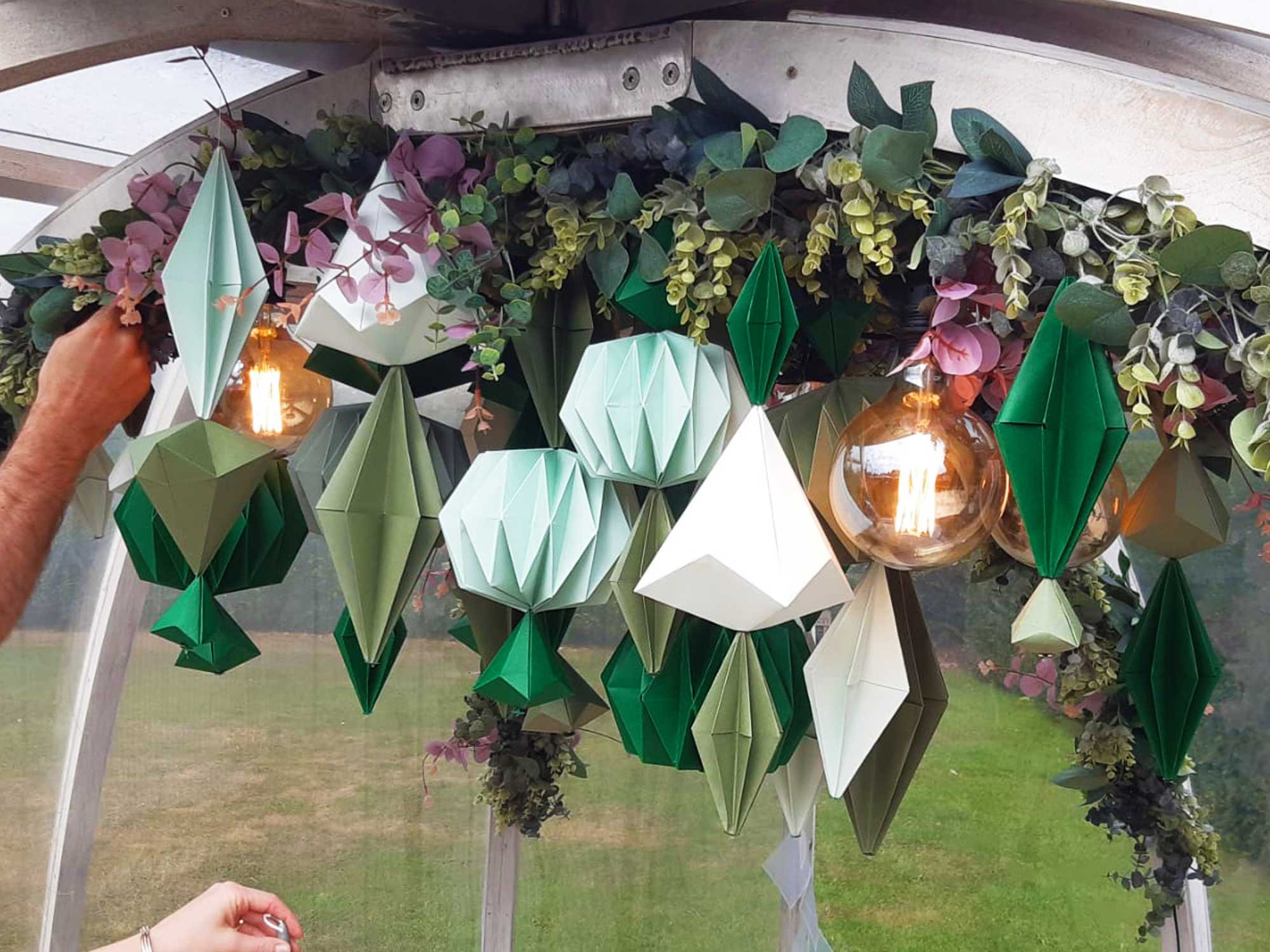 Origami props for a restaurant